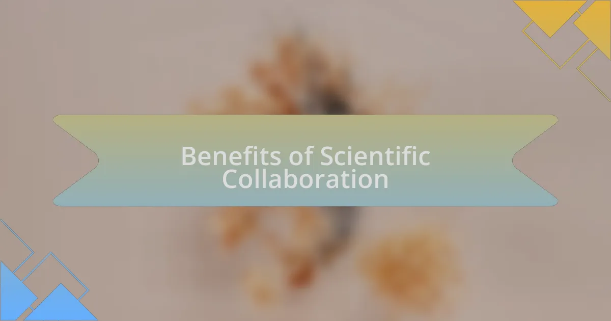 Benefits of Scientific Collaboration