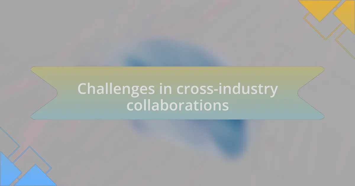 Challenges in cross-industry collaborations