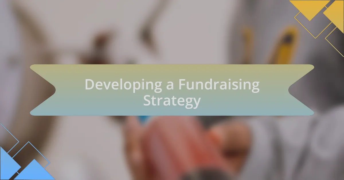 Developing a Fundraising Strategy