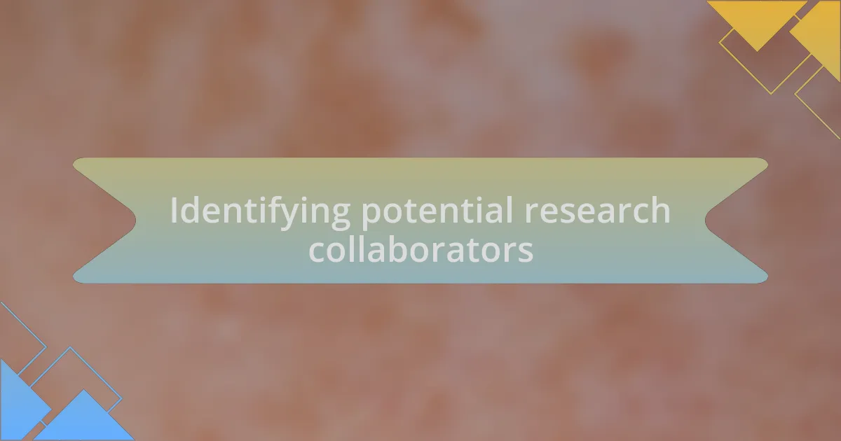Identifying potential research collaborators