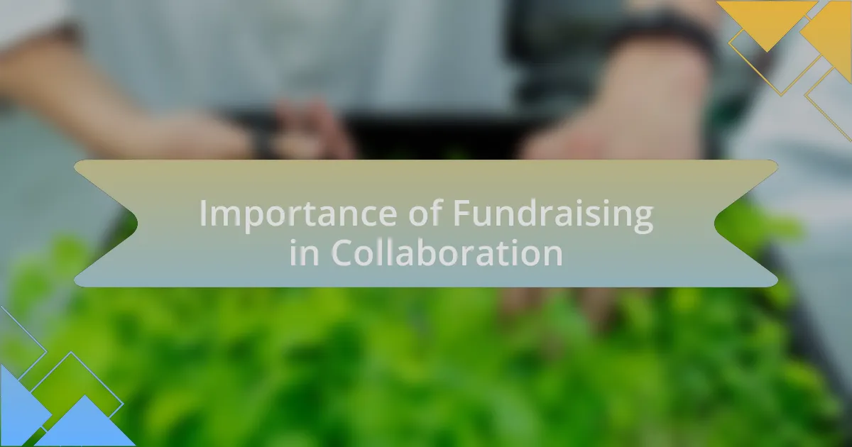 Importance of Fundraising in Collaboration