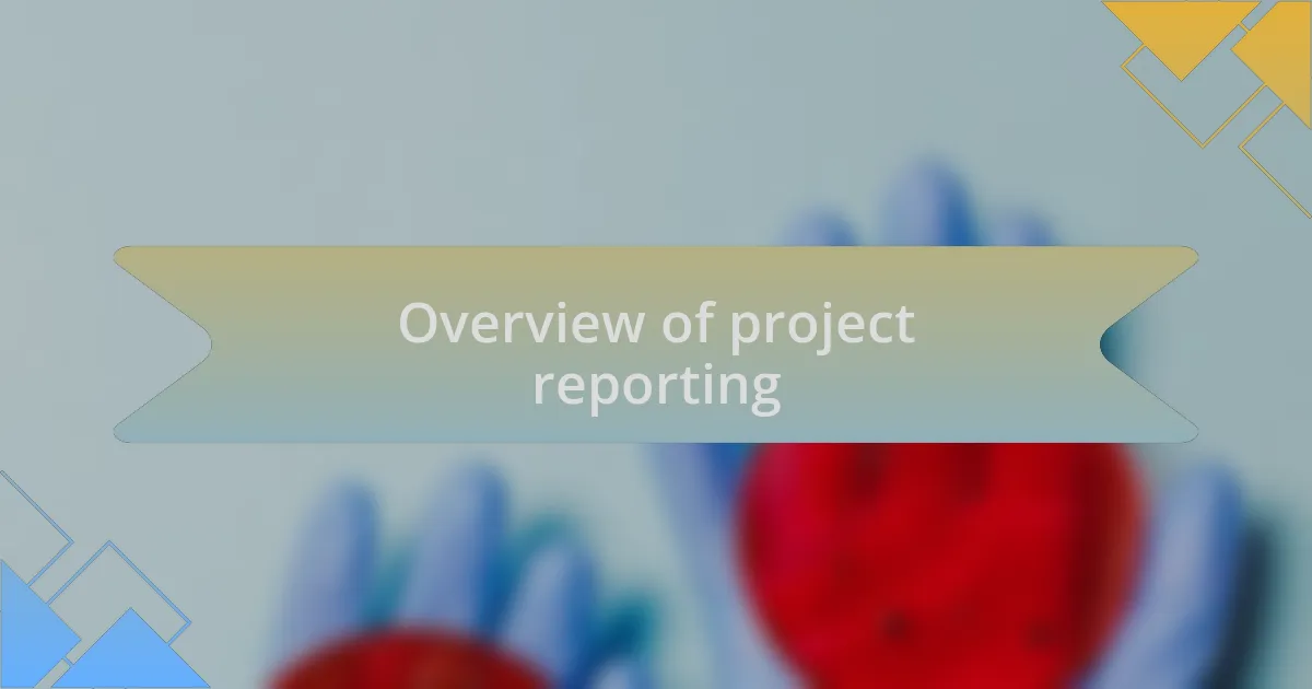 Overview of project reporting