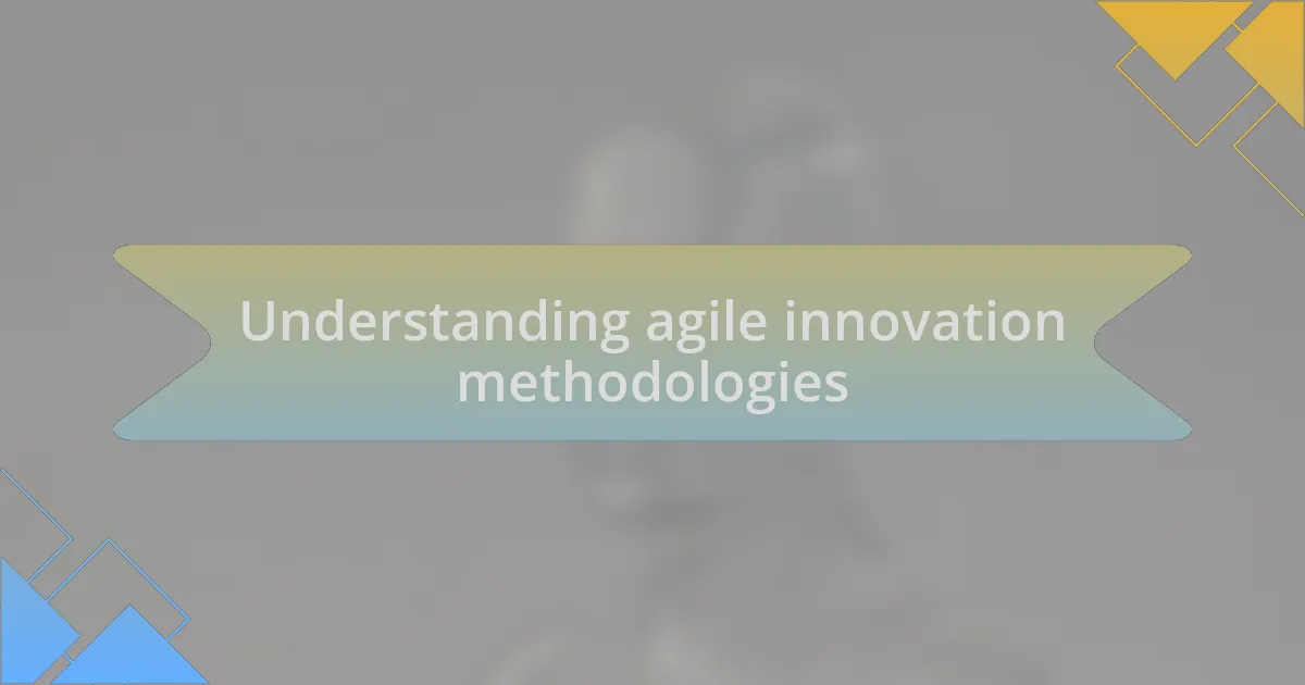 Understanding agile innovation methodologies